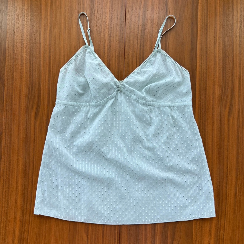 Y2K Vintage The Limited Metallic Polka Dot Babydoll Top Cami Tank Cottage Medium